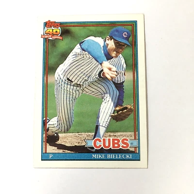 Topps 1991 - Mike Bielecki - #501, Chicago Cubs baseball card, MLB - Image 1 of 4