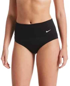 Nike Essential High-Waist Banded Bikini Bottoms Black Size XS Extra Small - Picture 1 of 4