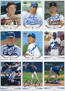 2002 Upper Deck autographed baseball cards; YOU PICK to fill sets, signed