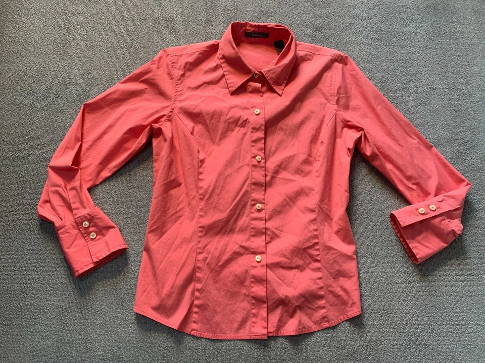 Liz Claiborne Long Sleeve shirt size 14 womens Button Up Coral Pink - Image 1 of 4