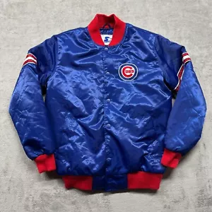 Starter Chicago Cubs Satin Jacket Mens Medium Blue MLB Baseball Sportswear GIII - Picture 1 of 6