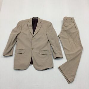 Ted Baker 2 Piece Suit Blazer 36s Trousers 30W 28L 100% Wool Beige