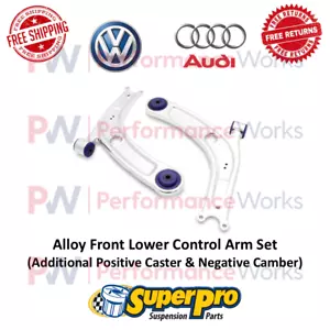 Superpro Alloy Front Lower Control Arm Set Caster & Camber For VW Golf / Audi A3 - Picture 1 of 7