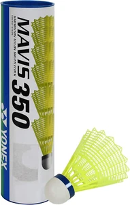 Nylon Shuttlecock Mavis 350 with Blue Cap - Yellow - Picture 1 of 12