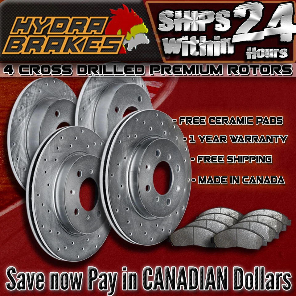 FITS 2008 2009 KIA SPECTRA Drilled Brake Rotors CERAMIC - Изображение 1 из 1
