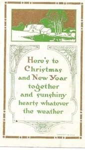 Vintage 1911 Christmas & New Year Verse PC w/House Scene on Top Border - Picture 1 of 1