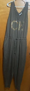 Calvin Klein CK Women's Olive Green Sleeveless Jersey Romper Jumpsuit XL - NWT - Picture 1 of 8