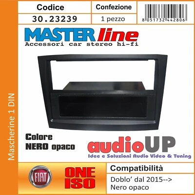 Panneau car Radio 1 din Pour Opel Combo 2015 IN Avant Adaptateur Noir Mat - Photo 1/2