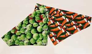  HANDMADE KEVIN CARROT BRUSSEL SPROUT BANDANA SCARF SLIDE ON TYPE CHRISTMAS 
