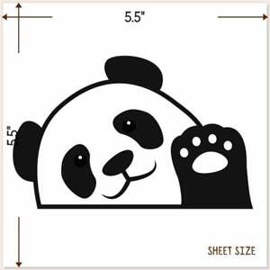 Panda Bear Car Decal Vinyl Bumper Peeking Waving Paw Sticker Waterproof Outdoor