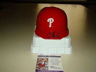 Cole Hamels Signed Philadelphia Phillies Mini Baseball Helmet JSA #R57161 MLB - Image 1 of 4