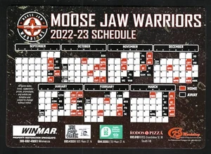 2022-23 Moose Jaw Warriors Magnet Schedule Western Hockey League - Picture 1 of 1