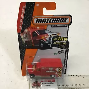 2013 MATCHBOX MBX HEROIC RESCUE #75 RED FORD F350 AMBULANCE 1/64 MIP THAILAND - Picture 1 of 4