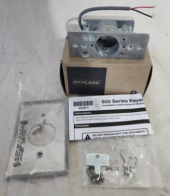Schlage Keyswitch SPDT MAINT. SING. DIR. Model 653-04 Brand New In Box 12/24 VDC