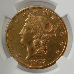 1879-CC $20 GOLD LIBERTY HEAD AU DETAILS NGC - Picture 1 of 4