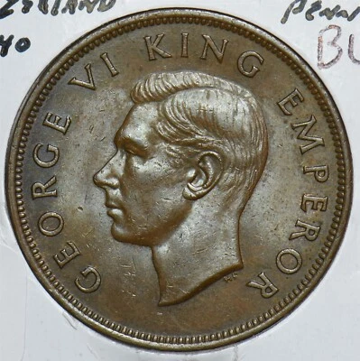 New Zealand 1940 Penny BU Tui bird 241141 combine shipping - Image 1 of 2