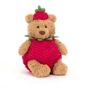 Jellycat Bartholomew Bear Strawberry 26cm - Picture 1 of 3