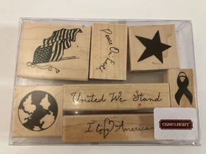 I Love America 7er Set CTMH Briefmarken Flagge Weltband patriotisch MAGA Militär - Bild 1 von 7