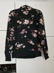 C&A Damen Kapuzenpullover Schwarz Blumen Herbst/Winter Fashion Mode Gr. S - Bild 1 von 11