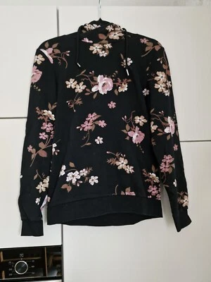 C&A Damen Kapuzenpullover Schwarz Blumen Herbst/Winter Fashion Mode Gr. S - Bild 1 von 4