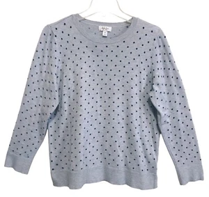 Style & Co Knit Sweater Top Womens Size Large Polka Dot Basic Crew Pullover - Picture 1 of 9