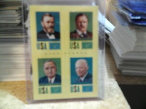 2014 PANINI GOLDEN AGE STAR STAMPS INSERT #25- GRANT, ROOSAVELT, TRUMAN, IKE