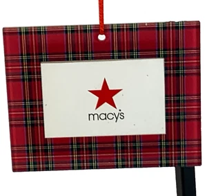 Macys Brinkley Ornament Picture Frame Plaid Rectangle Christmas Tree Photo Gift - Picture 1 of 24