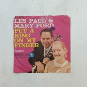 LES PAUL & MARY FORD Put A Ring On My Finger 441222 7" 45rpm Vinyl VG+ Cvr Fair - Picture 1 of 4