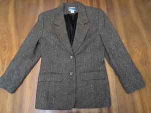 Pendleton Classic Herringbone Tweed Virgin Wool Blazer Jacket 10 USA Academia  - Picture 1 of 19