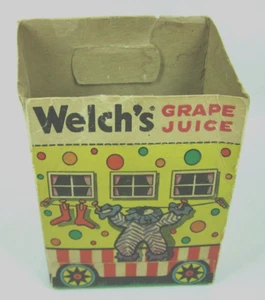 1953 Welch's Grape Juice cardboard 4 bottle carrier howdy doody soda CLARABELL - Picture 1 of 7