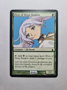 ELVES OF DEEP SHADOW FRIEREN MAGIC GATHERING ALTERED ART HAND PAINT DEMIAN SOLIS - Picture 1 of 12