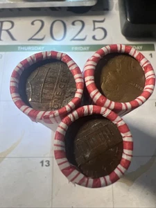3 Fed Sealed Penny Rolls Unsearched From Bank Box Find Wheats Copper More / WOW - Picture 1 of 13