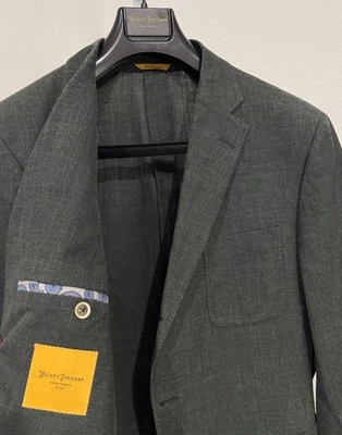Blazer 43R Hickey Freeman X Ermenegildo Zegna "Cross Ply" Verde ACTUAL Foto 1 de 4