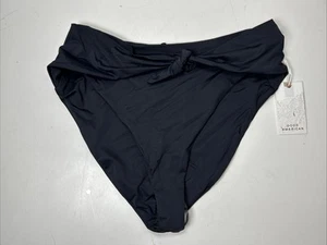 Good American NEW Small Size 1 Black Tie Waist Cheeky Bikini Bottom Swim - Picture 1 of 7