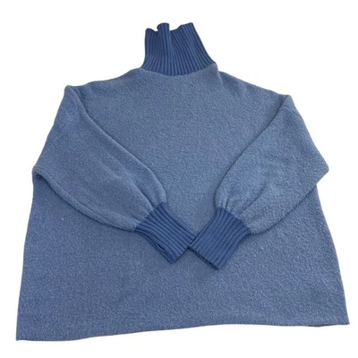 Suéter Aerie OFFLINE Lana Chillside Cuello Alto XL Manga Globo Gran Tamaño Azul Foto 1 de 4