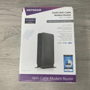NETGEAR N300 WIFI Cable Modem Router C3000-100NAS 802.11n DOCSIS 3.0 OPEN BOX - Picture 1 of 14