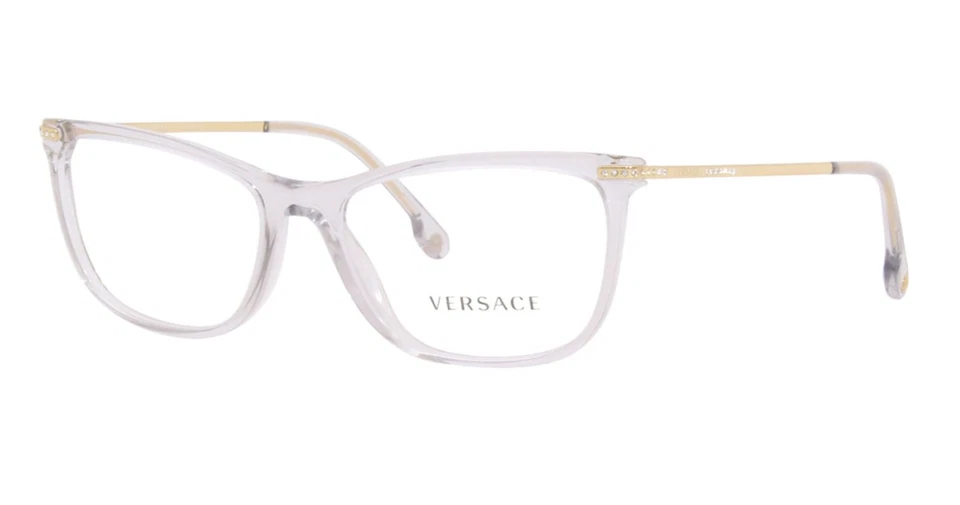 Versace Ve3274b 5305 Transparent Grey Rectangle Square Women's 54 Mm Eyeglasses