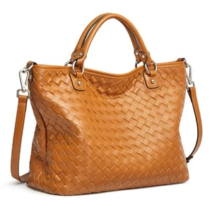 Woven Bag for Women, Leather Tote Bag Large Handbag and Purse Retro Handmade ... - Picture 1 of 7