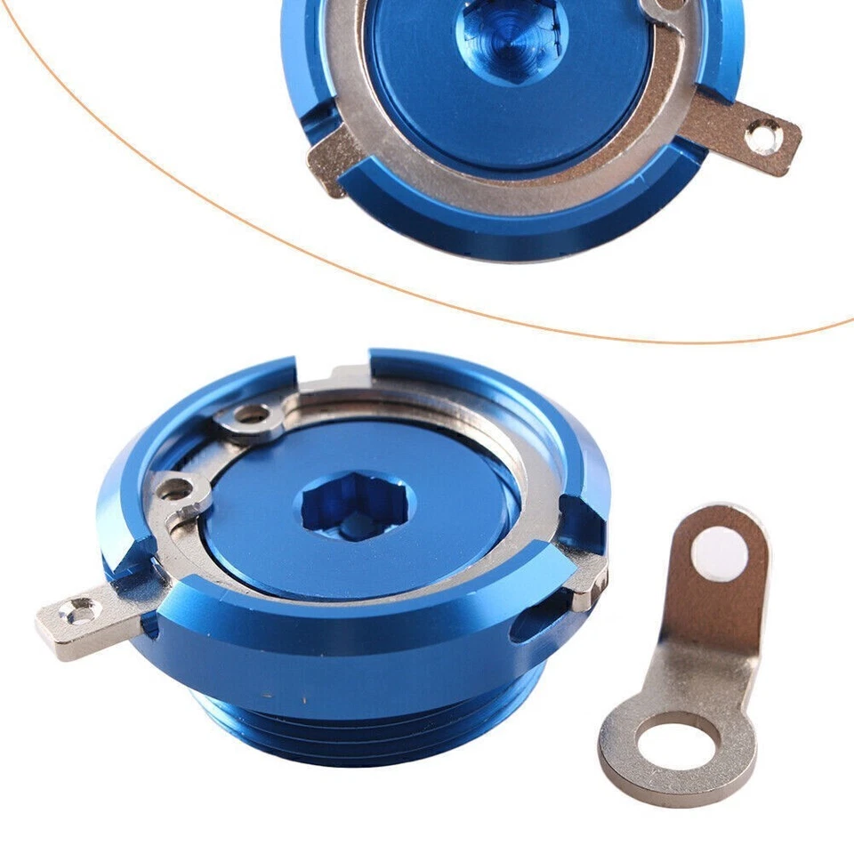 Juego de tapas de llenado de aceite para Kawasaki KLR650 2008-2012 y VN900 Classic 2006-2011 azul Foto 1 de 4