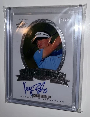 Keegan Bradley Rookie Auto 2012/50 Leaf Ultimate PGA firma auténtica casi nuevo  Foto 1 de 3