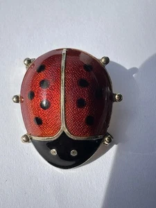 David Andersen Ladybug Brooch by Sterling Silver Enamel Norway Norwegian 712 - Picture 1 of 7
