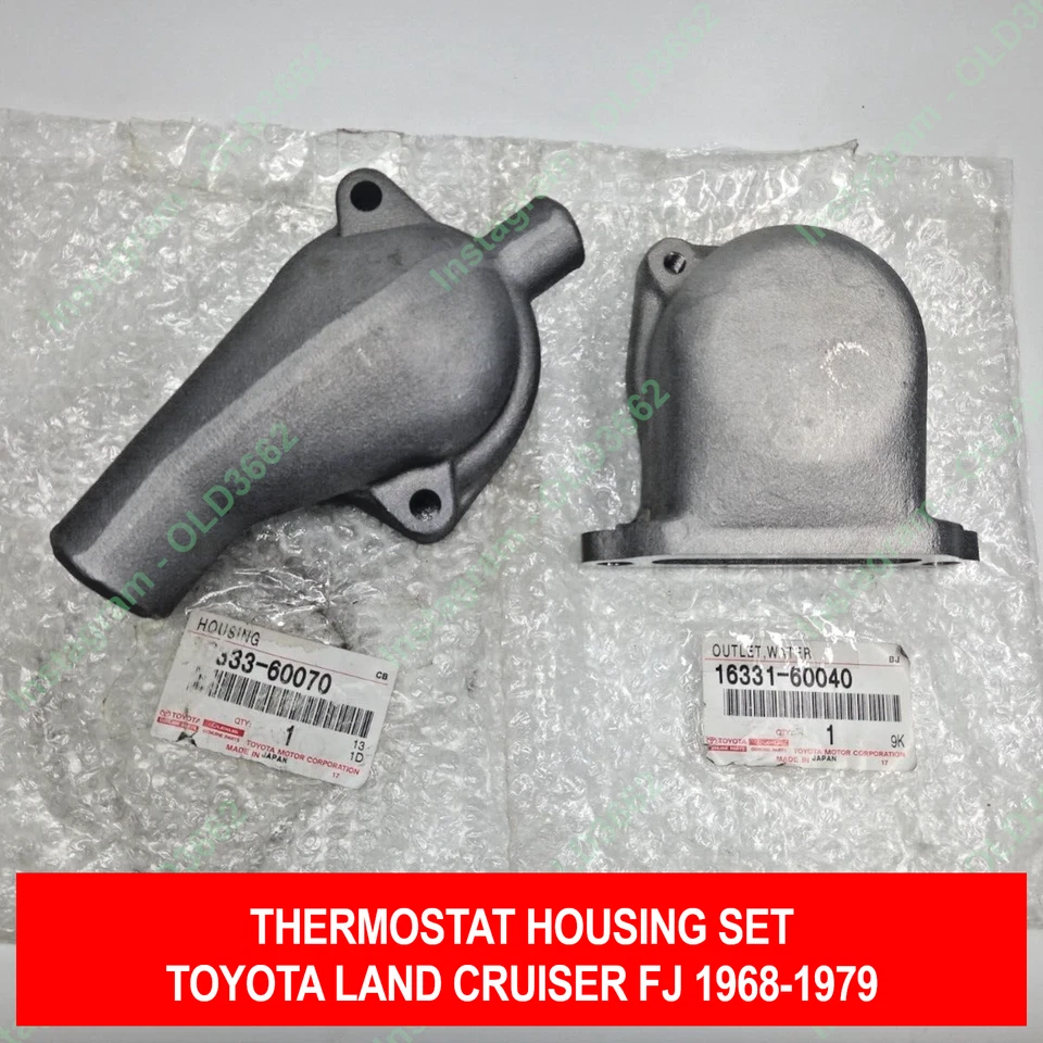 JUEGO DE CARCASA DE TERMOSTATO PARA TOYOTA LAND CRUISER FJ40 FJ43 FJ45 FJ55 1968-1979 Foto 1 de 4