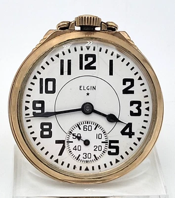 1943 Elgin Railroad 21J Grade B.W. Raymond Pocket Watch Lot. H260 - Image 1 of 4