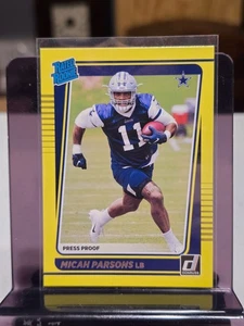 Donruss Press Proof 2021 amarillo #331 Micah Parsons radiocontrol - Imagen 1 de 2