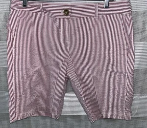 Ann Taylor LOFT,  Red/White Striped bermuda Shorts, Womens 10 - Picture 1 of 5
