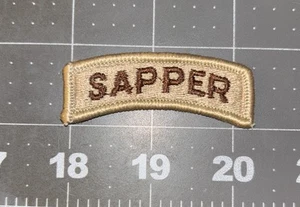 US Army Combat Engineer SAPPER TAB Desert Tan 12A 12B ESSAYONS - Picture 1 of 4