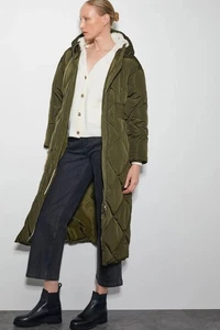 Monsoon New Pheobe Fleece Quilted Puffer Coat RRP£175 Long Winter Size XXL 22/24 - Picture 1 of 8