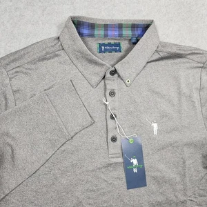 William Murray Poloshirt Herren Large grau langarm kariert Caddyshack Bill NEU - Bild 1 von 13