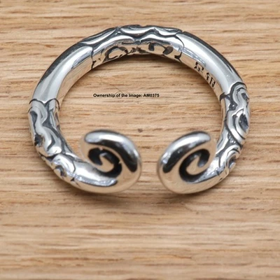 Pure 999 Fine Silver Ring Monkey King's Love Ring Band Adjustable 6-8 - Image 1 of 4