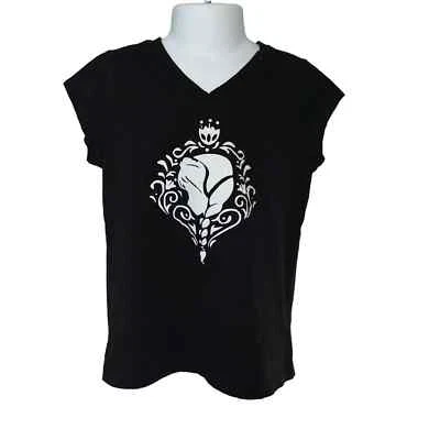 Camiseta manga corta Anna Frozen blanca y negra brillante S 6/6X para niñas  Foto 1 de 2